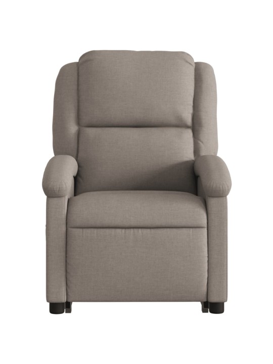 Zvedací masážní polohovací křeslo taupe textil