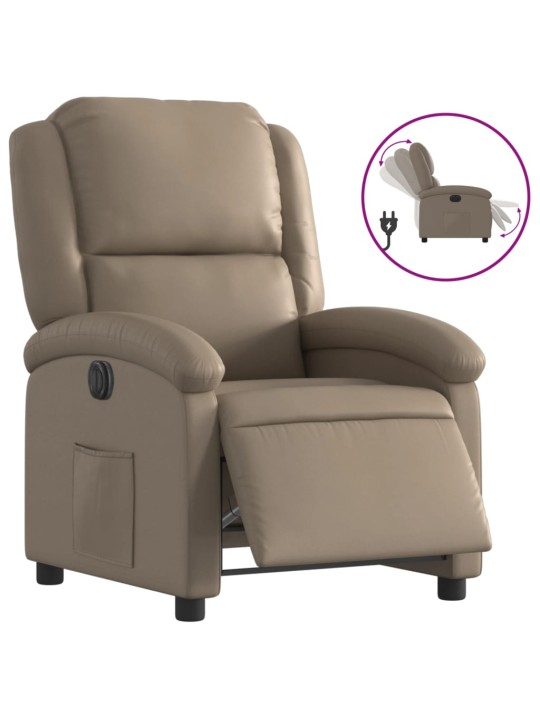Elektrické polohovací křeslo cappuccino umělá kůže