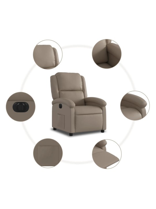 Elektrické polohovací křeslo cappuccino umělá kůže