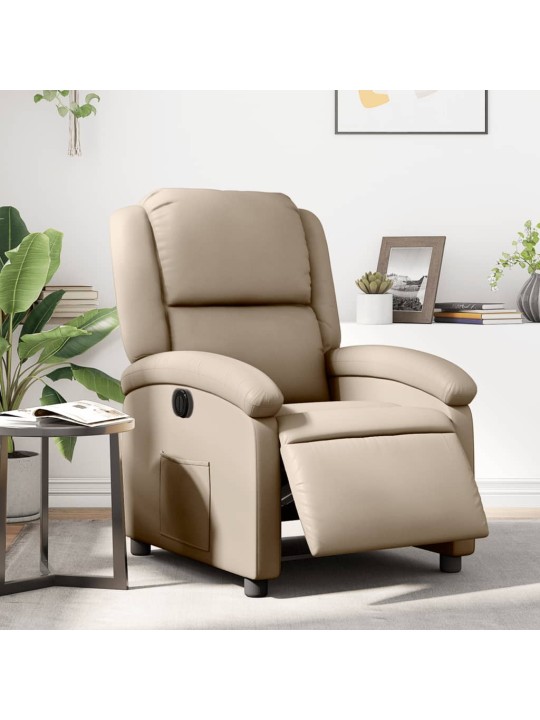 Elektrické polohovací křeslo cappuccino umělá kůže