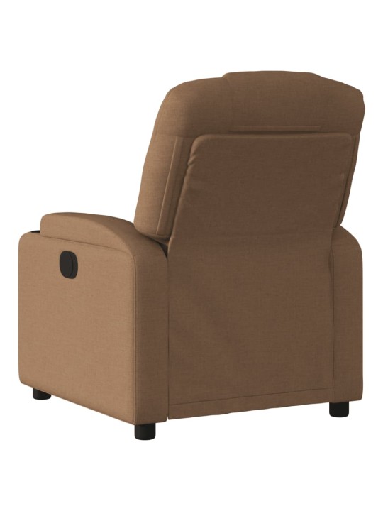 Elektrické polohovací křeslo hnědé textil
