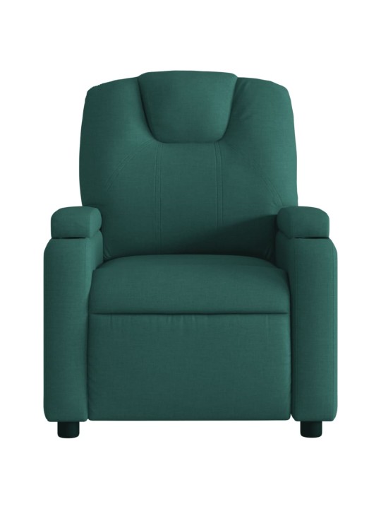 Elektrické polohovací křeslo tmavě zelené textil