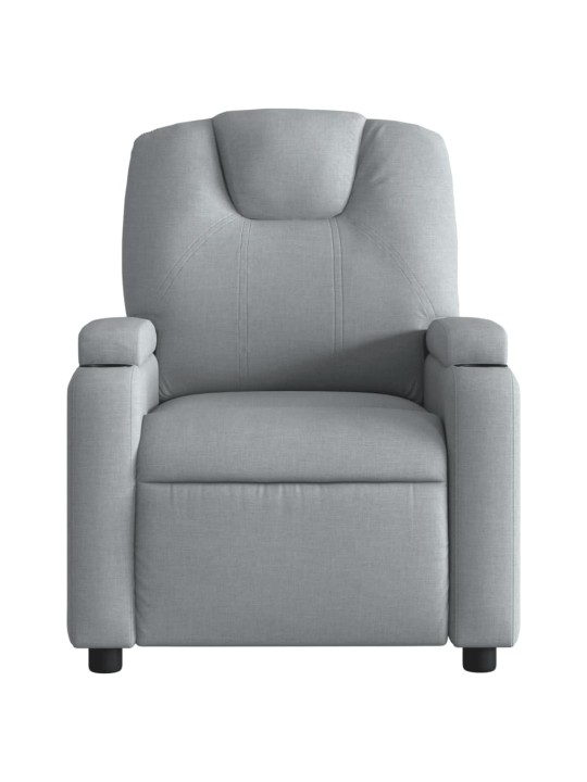 Elektrické masážní polohovací křeslo světle šedé textil