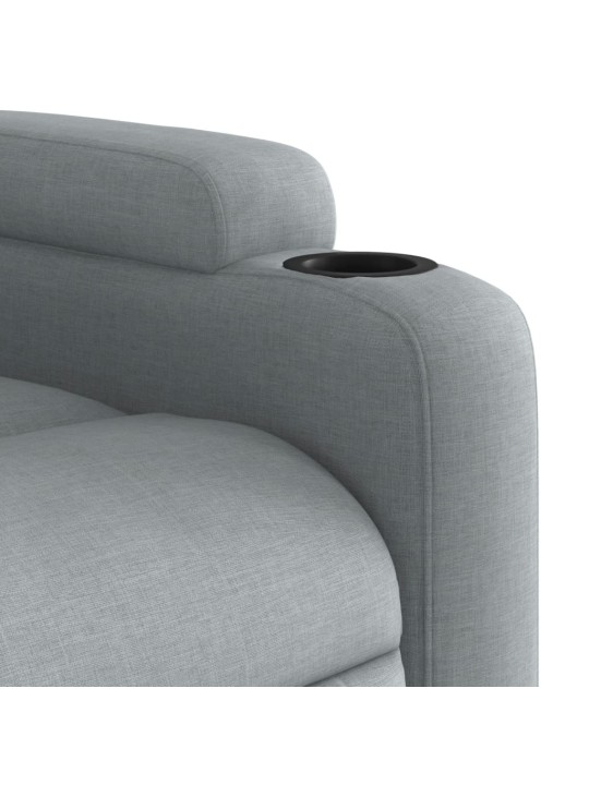 Elektrické masážní polohovací křeslo světle šedé textil