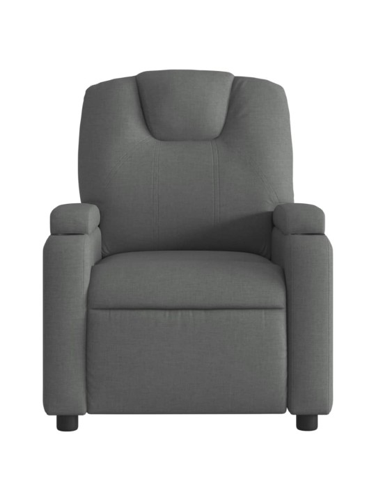 Elektrické masážní polohovací křeslo tmavě šedé textil