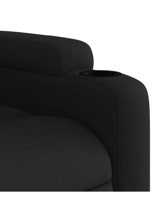 Elektrické masážní polohovací křeslo černé textil