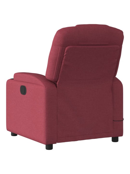 Elektrické masážní polohovací křeslo vínové textil