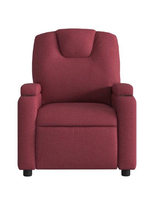 Elektrické masážní polohovací křeslo vínové textil