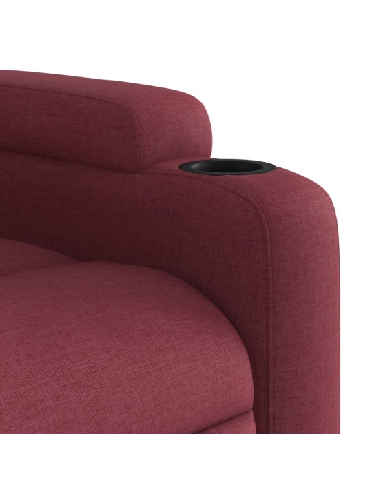 Elektrické masážní polohovací křeslo vínové textil