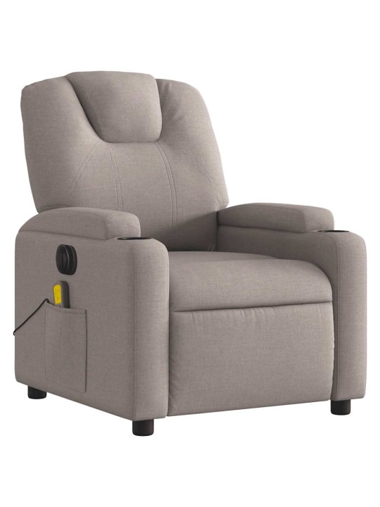 Elektrické masážní polohovací křeslo taupe textil