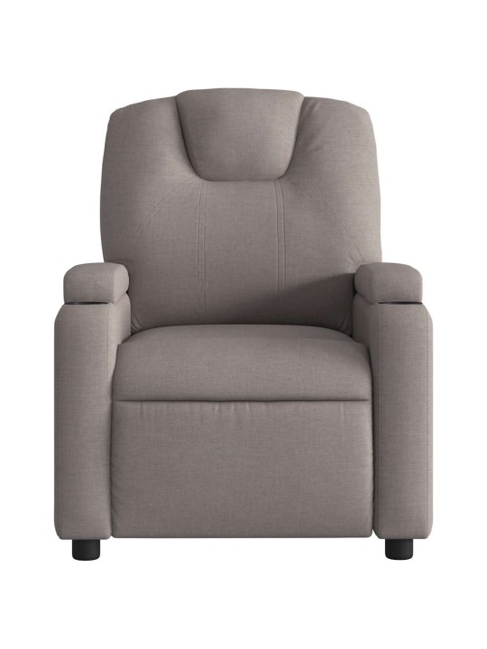 Elektrické masážní polohovací křeslo taupe textil