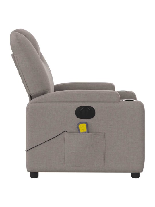 Elektrické masážní polohovací křeslo taupe textil