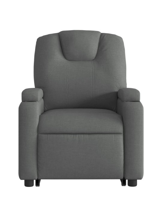 Zvedací polohovací křeslo tmavě šedé textil