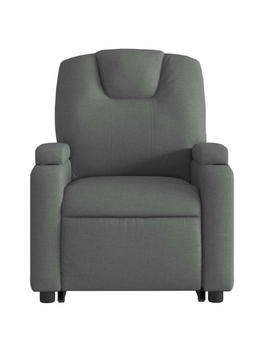Zvedací polohovací křeslo tmavě šedé textil