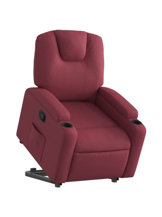 Zvedací polohovací křeslo vínové textil