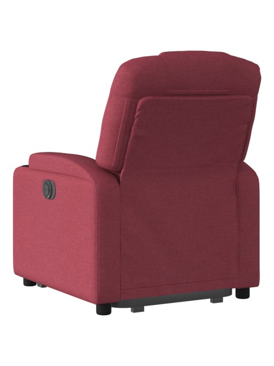 Zvedací polohovací křeslo vínové textil