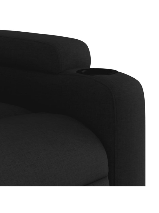 Zvedací masážní polohovací křeslo černé textil