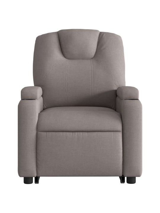 Zvedací masážní polohovací křeslo taupe textil