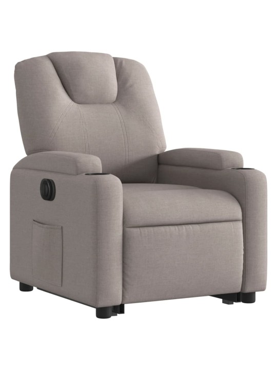 Elektrické zvedací polohovací křeslo taupe textil