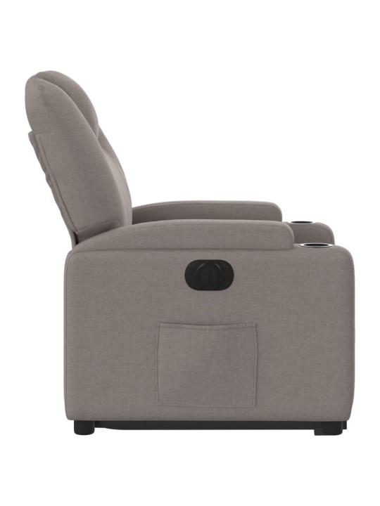 Elektrické zvedací polohovací křeslo taupe textil