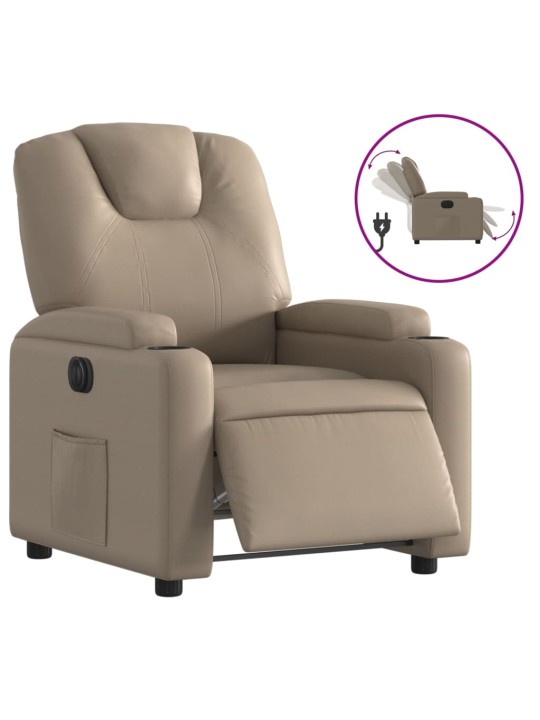 Elektrické polohovací křeslo cappuccino umělá kůže