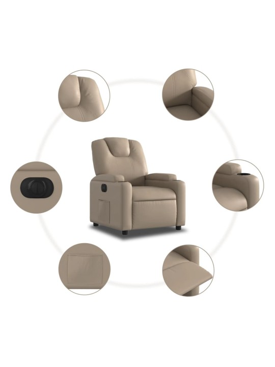Elektrické polohovací křeslo cappuccino umělá kůže