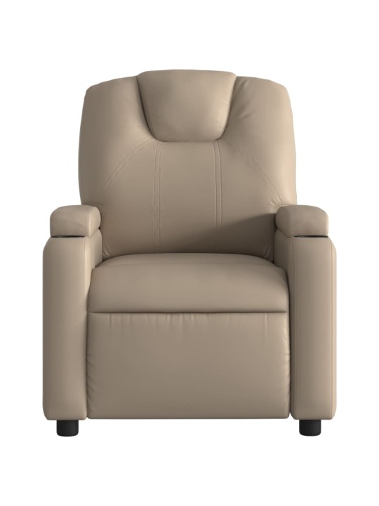 Elektrické polohovací křeslo cappuccino umělá kůže