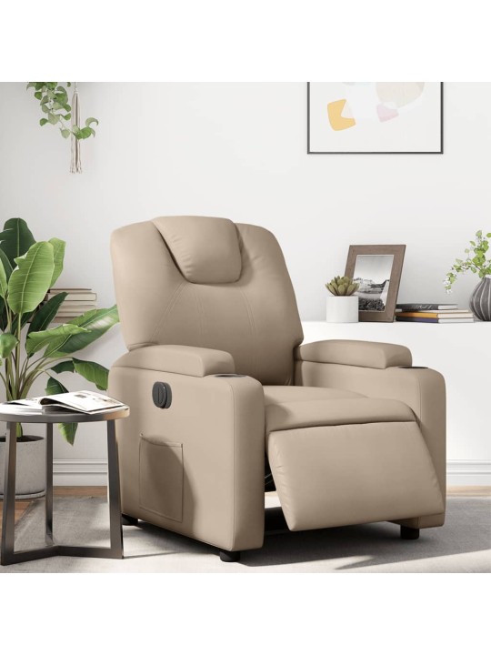 Elektrické polohovací křeslo cappuccino umělá kůže