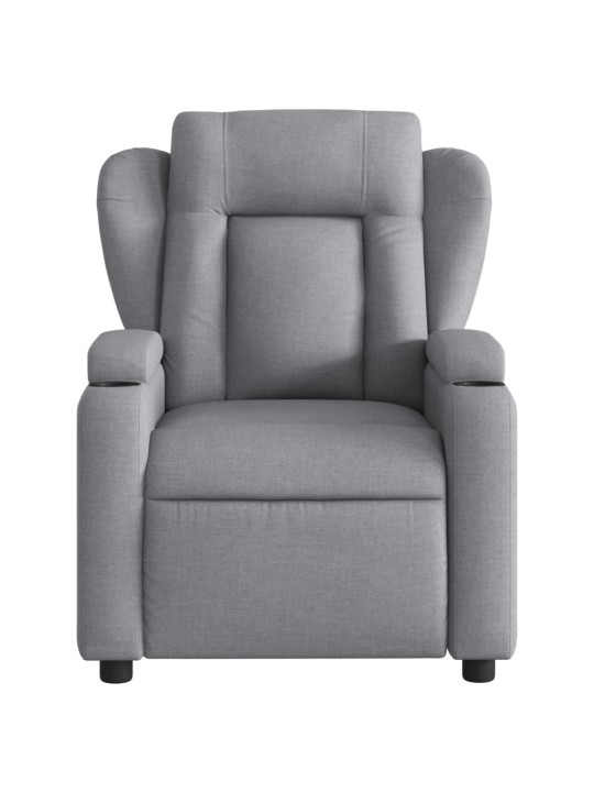 Elektrické polohovací křeslo světle šedé textil