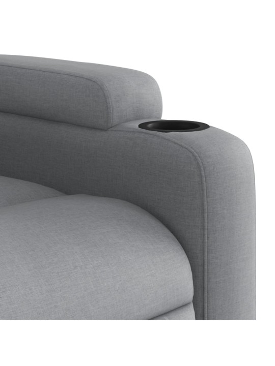 Elektrické polohovací křeslo světle šedé textil