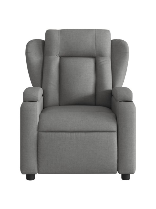 Elektrické polohovací křeslo tmavě šedé textil