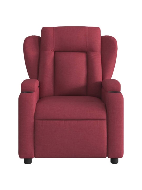 Elektrické polohovací křeslo vínové textil