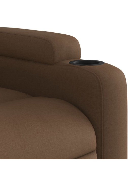 Elektrické polohovací křeslo hnědé textil