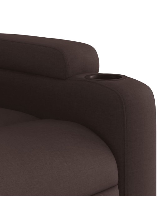 Elektrické polohovací křeslo tmavě hnědé textil