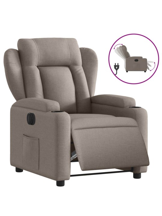 Elektrické polohovací křeslo taupe textil