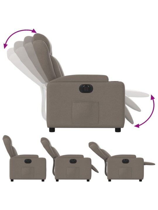 Elektrické polohovací křeslo taupe textil