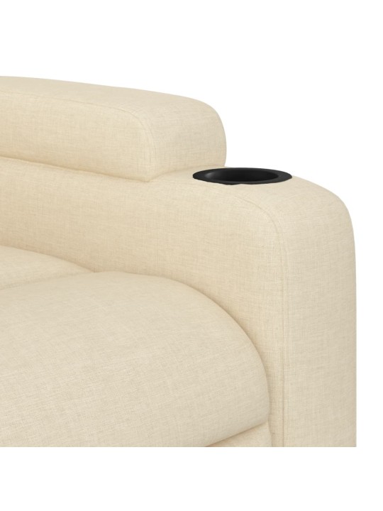 Elektrické polohovací křeslo krémové textil