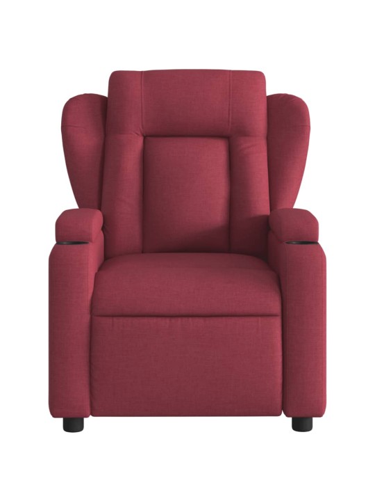 Elektrické masážní polohovací křeslo vínové textil