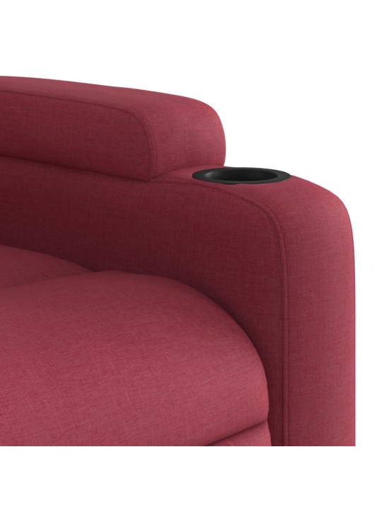 Elektrické masážní polohovací křeslo vínové textil
