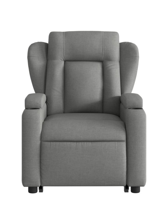 Zvedací polohovací křeslo tmavě šedé textil