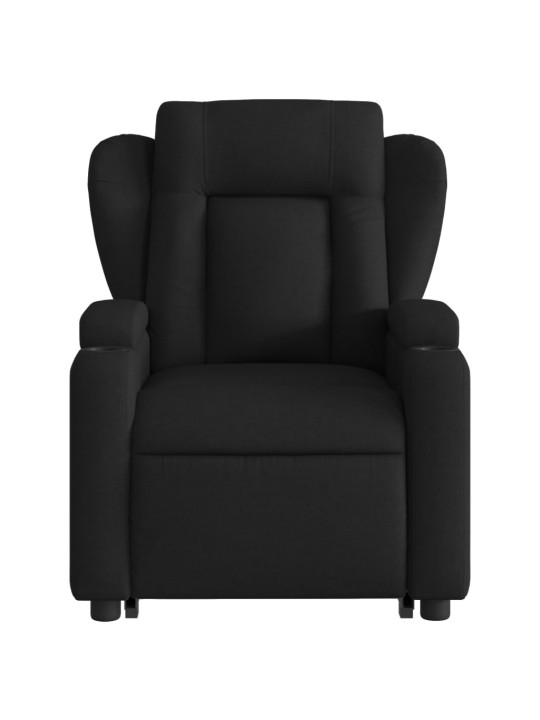 Zvedací polohovací křeslo černé textil