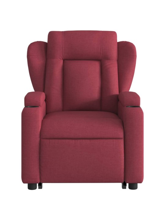 Zvedací polohovací křeslo vínové textil