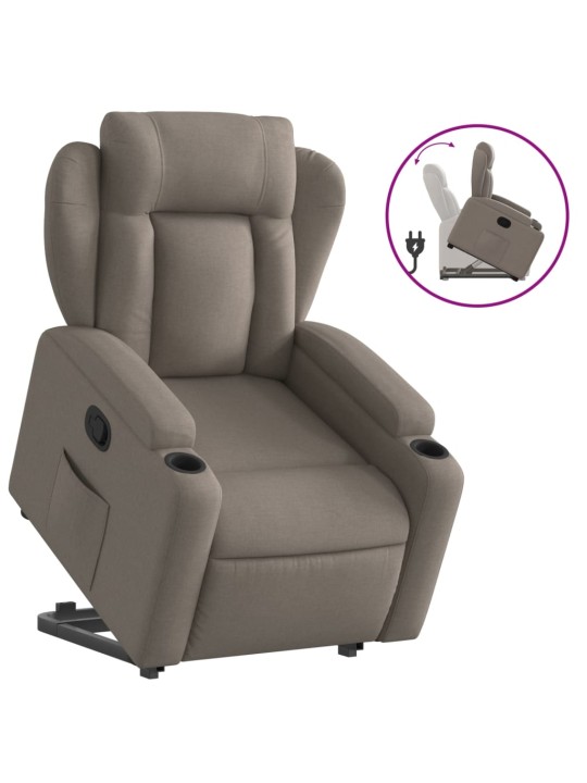 Zvedací polohovací křeslo taupe textil