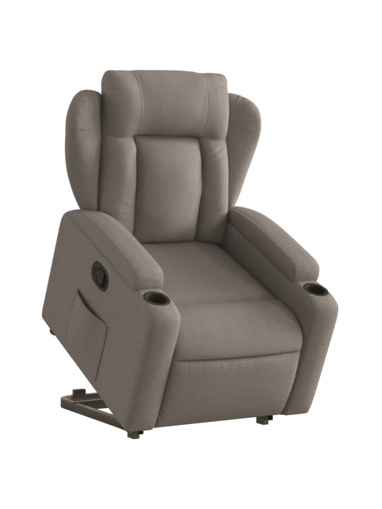 Zvedací polohovací křeslo taupe textil