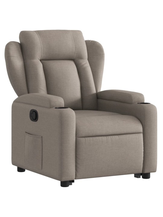 Zvedací polohovací křeslo taupe textil