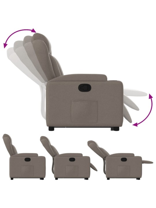 Zvedací polohovací křeslo taupe textil