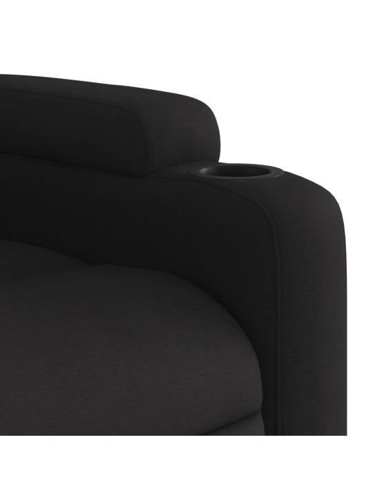 Zvedací masážní polohovací křeslo černé textil
