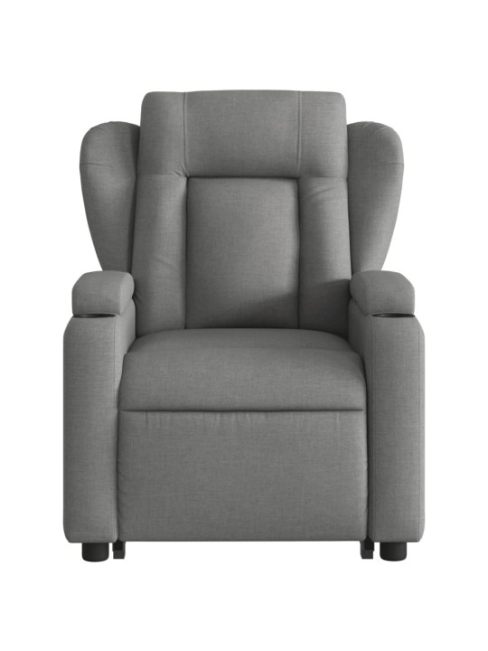 Elektrické zvedací polohovací křeslo tmavě šedé textil