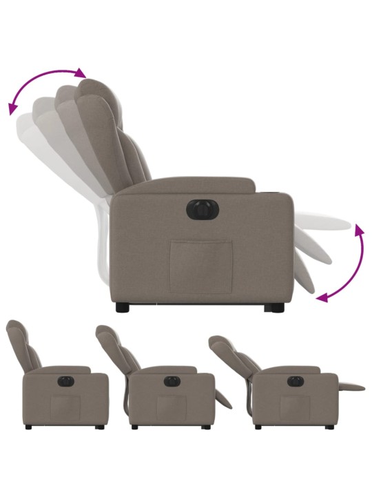 Elektrické zvedací polohovací křeslo taupe textil