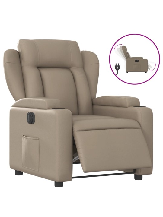 Elektrické polohovací křeslo cappuccino umělá kůže